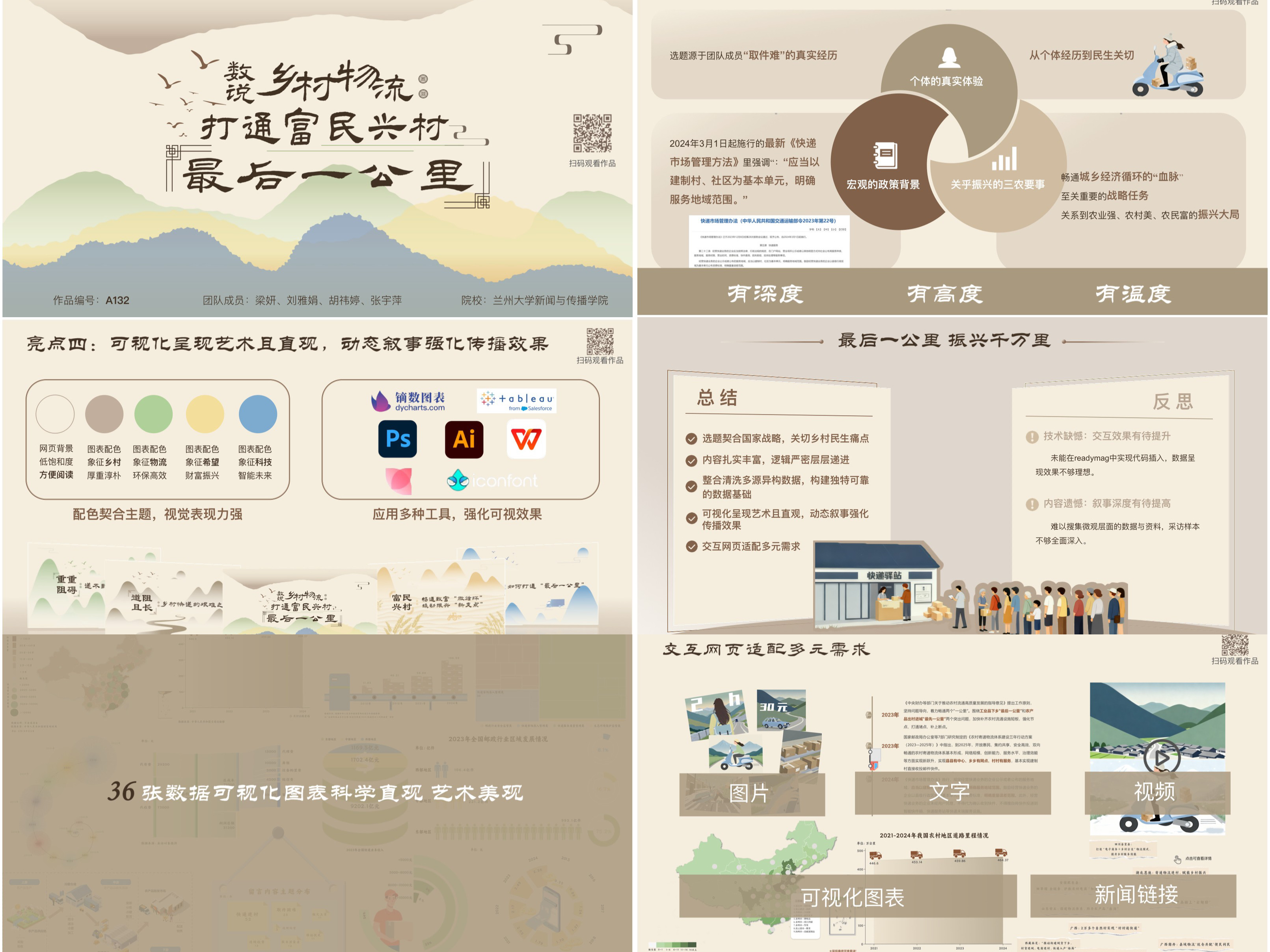 乡村物流数据新闻PPT设计合集